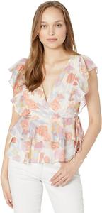 Топ Ted Baker Rowyn Frill Detail Top with Tie Detail, натуральный