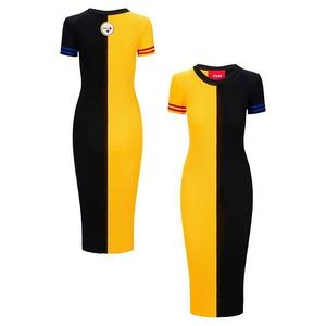 Женское платье Colleen Pittsburgh Steelers золото/черный Staud