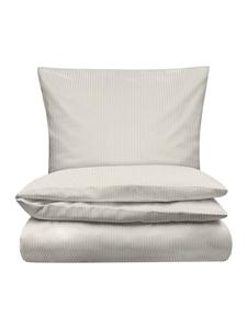 Комплект постельного белья из перкаля Style MAJULI Stripes из березы - натуральный белый в полоску MELA, 240x220 (2x 80x80 см)