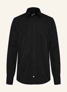 Рубашка узкого кроя, смокинг с длинными рукавами и квадратным воротником Van Laack, черный