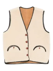 Жилет из овчины на пуговицах Blazé Milano, нейтральный