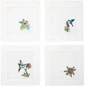 Набор из четырех коктейльных салфеток с вышивкой Sferra Tropicale