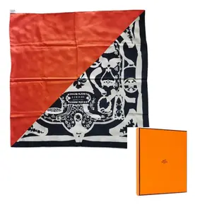 HERMES Шёлковый шарф унисекс разноцветный, Multicolor