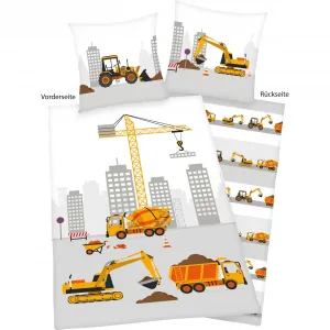 Детское постельное белье Herding Young Collection «Стройка» с великолепным мотивом, цвет bunt