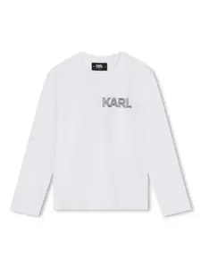 Футболка с длинными рукавами и графичным принтом KARL LAGERFELD KIDS, белый