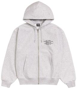 Худи на молнии Stussy International Designs, серый