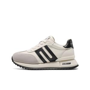 BELLE Женские противоскользящие износостойкие низкие кеды бежево-бело-черные, цвет White/Black