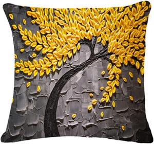 DUYHBAWRS Декоративная наволочка 3D винтажная цветочная из хлопка и льна