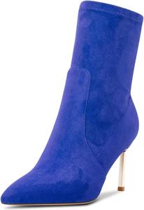 Женские ботильоны Castamere с заостренным носком на высокой шпильке, короткие ботинки на каблуке 3,3 дюйма, на молнии, классические для свадьбы, Royal Blue