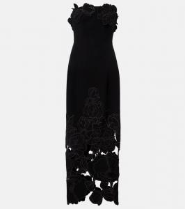 Платье миди Rayna с цветочной аппликацией Leo Lin, Ebony