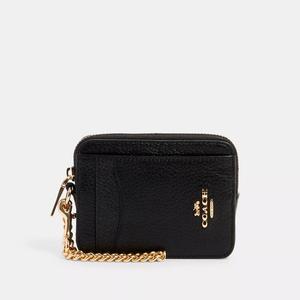 Чехол для карточек Coach Outlet на молнии, цвет Gold/Black
