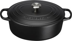 Овальная чугунная кастрюля Le Creuset, 27 см, матовый черный цвет