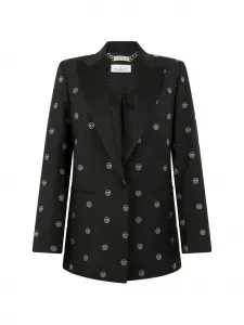 Блейзер с монограммой, украшенный стразами Philipp Plein, черный