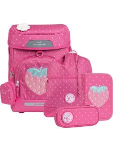 BECKMANN Набор школьных рюкзаков Plus Air, 6 предметов, цвет клубника, красный