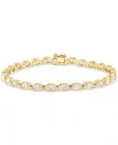 Теннисный браслет Effy с овальной оправой и выращенными в лаборатории бриллиантами (4-7/8 карата) из 14-каратного золота Effy Collection, gold