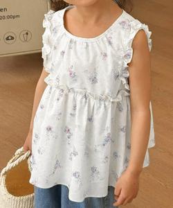 Топ без рукавов с цветочным принтом Aimoha Kids, цвет White