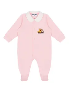 Ромпер с длинными рукавами Moschino Kids, розовый