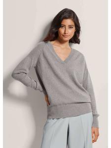 MADELEINE Кашемировый свитер с V-образным вырезом, серебристо-серый/меланжевой расцветки