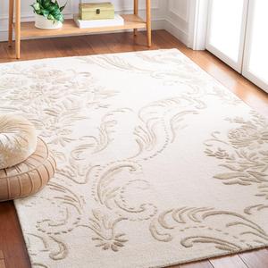 Ковер SAFAVIEH, 92 x 153 см, Jardin Collection, Ivory & Beige, ручной работы из шерсти, идеален для помещений с высокой проходимостью: прихожая, гостиная, спальня (JAR732A)