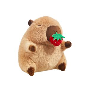 Капибара подвеска кукла плюш с вытяжной веревкой клубничный фруктовый поросенок высота 11см/22см The Green Party