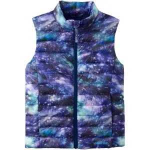 Детский утепленный жилет без пуха ThermoPlume 2-20 с компактным чехлом Lands' End, цвет blue galaxy cosmos