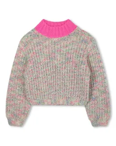 Многоцветный джемпер для девочки с контрастным воротником Billieblush