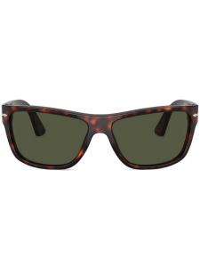 Persol солнцезащитные очки в прямоугольной оправе, коричневый