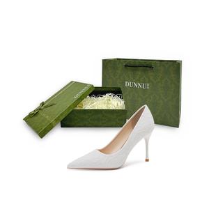 Женские туфли на тонком каблуке и высоком каблуке Dunnu, White