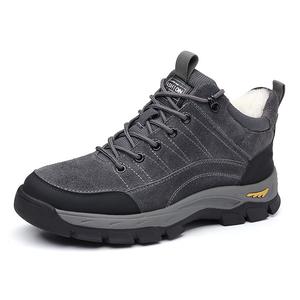 GZZ Мужские зимние ботинки серые/светло-коричневые утепленные, цвет Light Brown Insulated Shoes