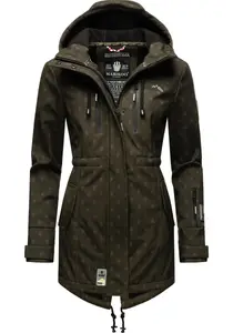 Функциональное пальто Marikoo "Zimtzicke", спортивная парка из софтшелла с капюшоном, оливковый