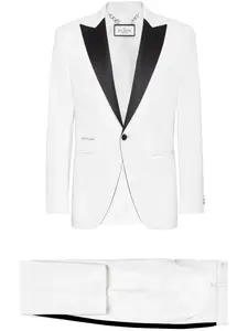 Однобортный пиджак с заостренными лацканами Philipp Plein, белый