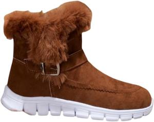 Женские модные ботильоны с боковой молнией для тепла. Подходят для повседневной носки или для активного отдыха на улице. HoaloX, Brown