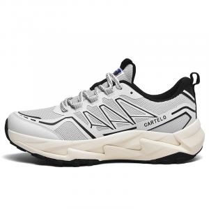 Скользоустойчивые, износостойкие, дышащие, легкие мужские повседневные туфли низкие CARTELO, бежево-серый