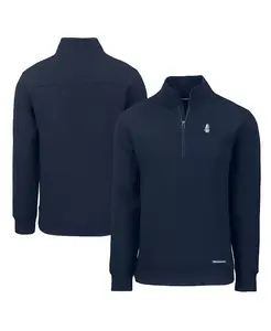 Толстовка Men's Navy Chicago Cubs Cooperstown Collection Roam Eco Quarter-Zip Pullover Cutter & Buck