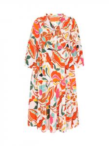 Usha Женское платье больших размеров, разноцветное, оранжевое