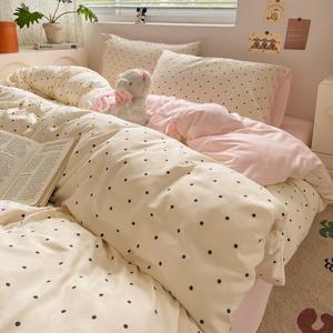 LUOLAI HOME Комплект постельного белья, 4 предмета, 180 см, простыня, пододеяльник 200x230 см, мягкий, приятный к телу, цвет Tangyuan Rice