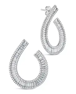 Крупные серьги-подвески Yasmin с кубическим цирконием Sterling Forever, silver