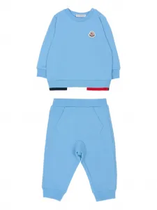 Комплект из двух брюк с нашивкой-логотипом Moncler Enfant, синий