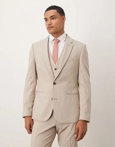 Узкий пиджак ASOS DESIGN цвета экрю