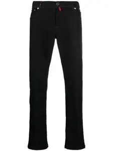 Узкие джинсы средней посадки Kiton, черный