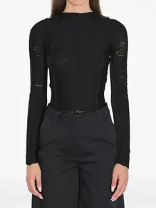 Топ с бахромой The Attico, черный