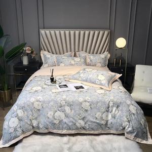 NERHWIVS Комплект постельного белья из египетского хлопка Vintage Garden Flowers с пододеяльником на молнии