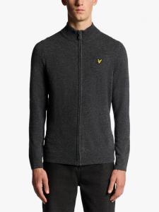 Джемпер с застежкой-молнией из смесовой ламы Lyle & Scott, 398 Charcoal Marl