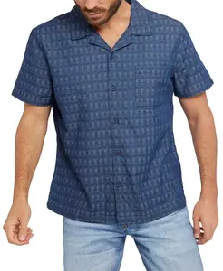 Мужская текстурированная курортная рубашка Guess, синий