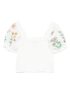 Вышитый топ Stella McCartney Kids, белый