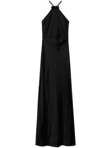 TWINSET атласное платье с халтернеем, черный