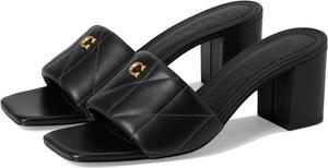 Сандалии COACH Holly Block Heel Sandals with Quilting, черный