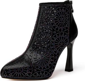 Женские сандалии-босоножки Soireelady с сеткой и кружевом, на высокой шпильке, с круглым носком, на молнии, сексуальные летние вечерние туфли