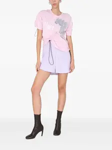 Платье с полосками и завязкой 1/Off, розовый