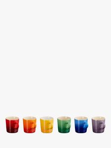 Керамическая кофейная кружка для эспрессо, набор из 6 штук, 100 мл, радужная Le Creuset, inbow